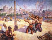 Maximilien Luce The Pile Drivers oil